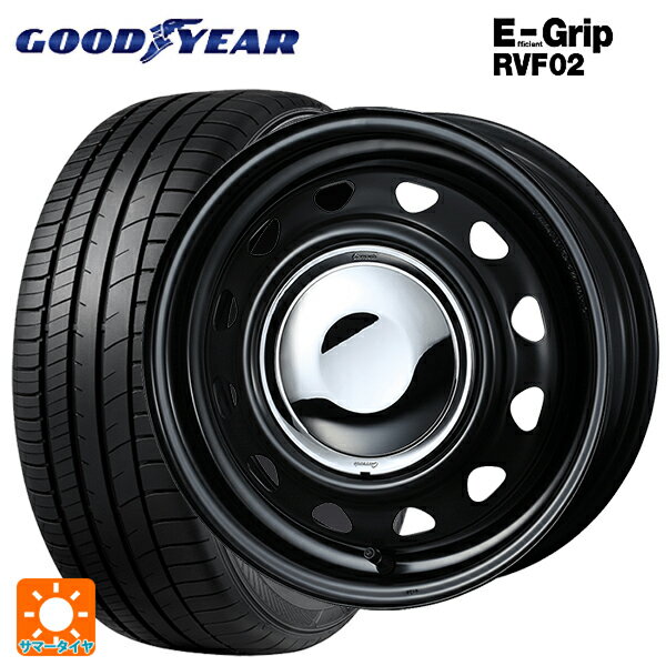 【6/15〜16限定 全品P5倍＆クーポン】155/65R14 75H グッドイヤー エフィシェントグリップ RVF02 ウェッズ ネオキャロ スチールホイール セミマットブラック/クロームキャップ 14-4.5J 国産車用 サマータイヤホイール4本セット