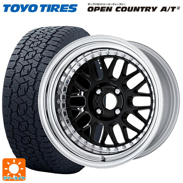 215/70R16 100T トーヨー オープンカントリー AT3 ホワイトレター ワーク マイスター M1 3ピース BLK 16-6.5J 国産車用 サマータイヤホイール4本セット