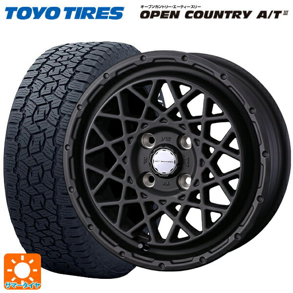 【5/20限定 最大3万円OFFクーポン】トヨタ プロボックス(160系)用 165/80R14 97/95N トーヨー オープンカントリー AT3 ホワイトレター マッドヴァンス 09 FULL MAT BLACK 新品サマータイヤホイール 4本セット