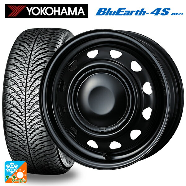 155/65R14 75H ヨコハマ ブルーアース4S AW21 ウェッズ ネオキャロ スチールホイール # セミマットブラ..