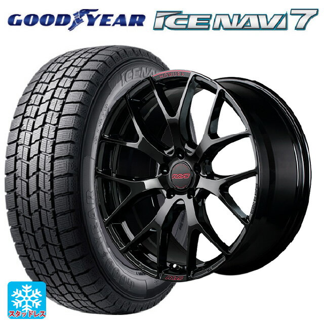 225/45R18 91Q グッドイヤー アイスナビ7(数量限定) # レイズ ホムラ 2X7FT スペック-M B8J 18-7.5J 国産車用 スタッドレスタイヤホイール4本セット