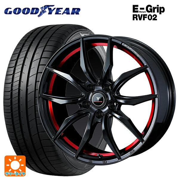 205/50R17 93V XL グッドイヤー エフィシェントグリップ RVF02 ウェッズ ノヴァリス ローグ VF ピアノブラック/レッドライン 17-7J 国産車用 サマータイヤホイール4本セット