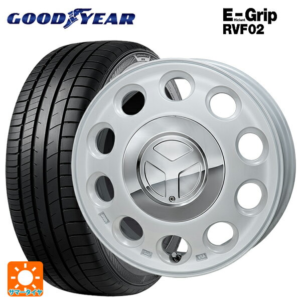 【6/22 20時〜 全品P5倍＆クーポン】165/55R15 75V グッドイヤー エフィシェントグリップ RVF02 ジャパン三陽 モンツァ ピエディーノ パールホワイト 15-4.5J 国産車用 サマータイヤホイール4本セット