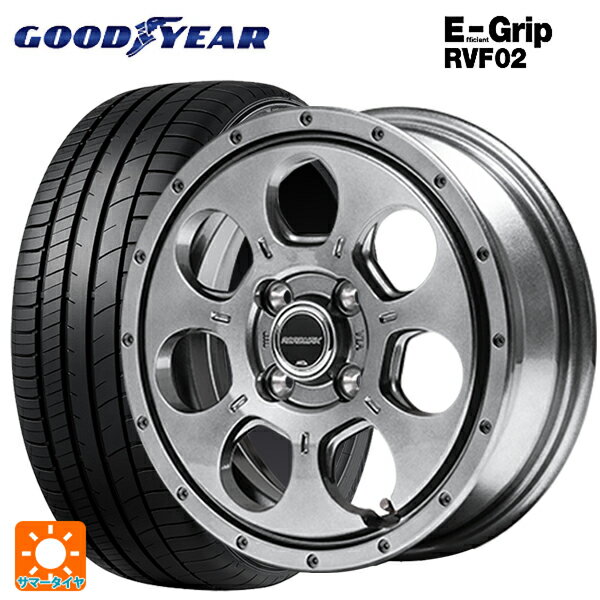 【6/22 20時〜 全品P5倍＆クーポン】155/65R14 75H グッドイヤー エフィシェントグリップ RVF02 エムアイディー MIDホイール マッドエージェント メタリックグレー 14-4.5J 国産車用 サマータイヤホイール4本セット