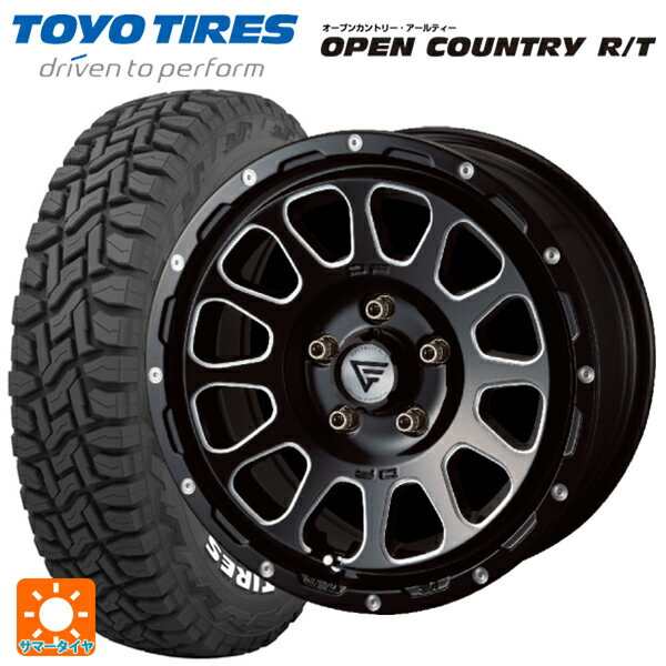 225/70R16 102Q トーヨー オープンカントリー RT ホワイトレター # エクシズルライン デルタフォース オーバル ブラックマシニング 16-7J 国産車用 サマータイヤホイール4本セット