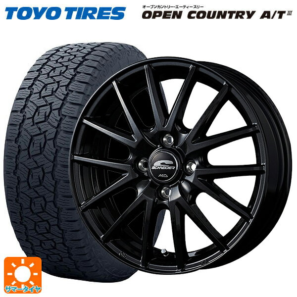 トヨタ サクシード(160系)用 165/80R14 97/95N トーヨー オープンカントリー AT3 ホワイトレター エムアイディー MIDホイール SQ27 メタリックブラック 新品サマータイヤホイール 4本セット