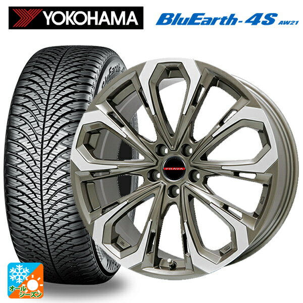 スバル レヴォーグ(VN系)用 215/50R17 95W ヨコハマ ブルーアース4S AW21 レイシーン プラバ 5X BR/P 新品オールシーズンタイヤホイール 4本セット