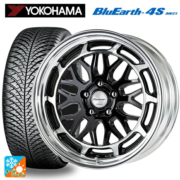 235/55R18 100V ヨコハマ ブルーアース4S AW21 ワーク シーカー MX BP 18-8J 国産車用 オールシーズンタイヤホイール4本セット