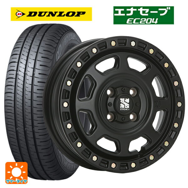 【6/20限定 全品P5倍＆クーポン】155/65R13 73S ダンロップ エナセーブEC204 エムエルジェイ エクストリームJ XJ07 # Satin Black 13-4J 国産車用 サマータイヤホイール4本セット