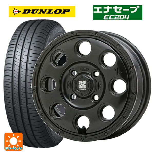 【6/15〜16限定 全品P5倍＆クーポン】155/65R13 73S ダンロップ エナセーブEC204 エムエルジェイ エクストリームJ KK03 Satin Black 13-4J 国産車用 サマータイヤホイール4本セット