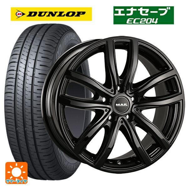 BMW 2シリーズ グランツアラー(F46)用 225/45R18 95W ダンロップ エナセーブEC204 マック ファー グロスブラック 新品サマータイヤホイール 4本セット