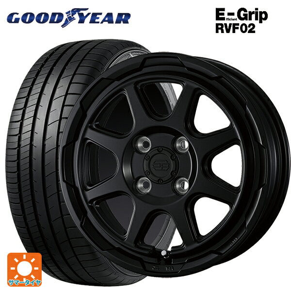 【6/22 20時〜 全品P5倍＆クーポン】155/65R14 75H グッドイヤー エフィシェントグリップ RVF02 ウェッズ ウェッズ アドヴェンチャー スタットベルグ セミマットブラック 14-4.5J 国産車用 サマータイヤホイール4本セット