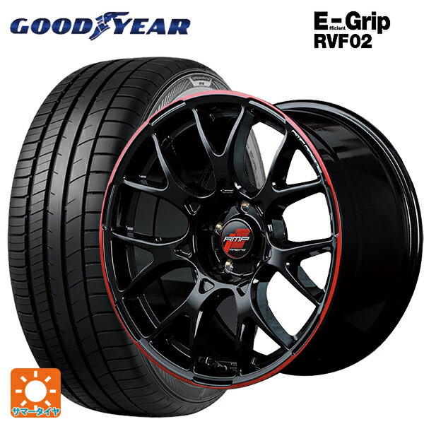 ホンダ ZR-V(RZ4)用 225/60R17 99H グッドイヤー エフィシェントグリップ RVF02 RMPレーシング R27 ブラック/リムレッドライン 新品サマータイヤホイール 4本セット