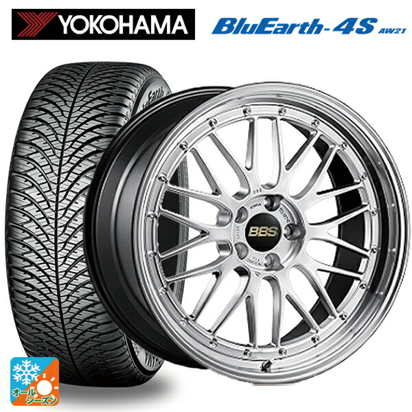 【6/11 1:59迄 全品ポイント5倍】215/45R17 91W XL ヨコハマ ブルーアース4S AW21 BBS LM DS-BKBD 17-7.5J 国産車用 オールシーズンタイヤホイール4本セット
