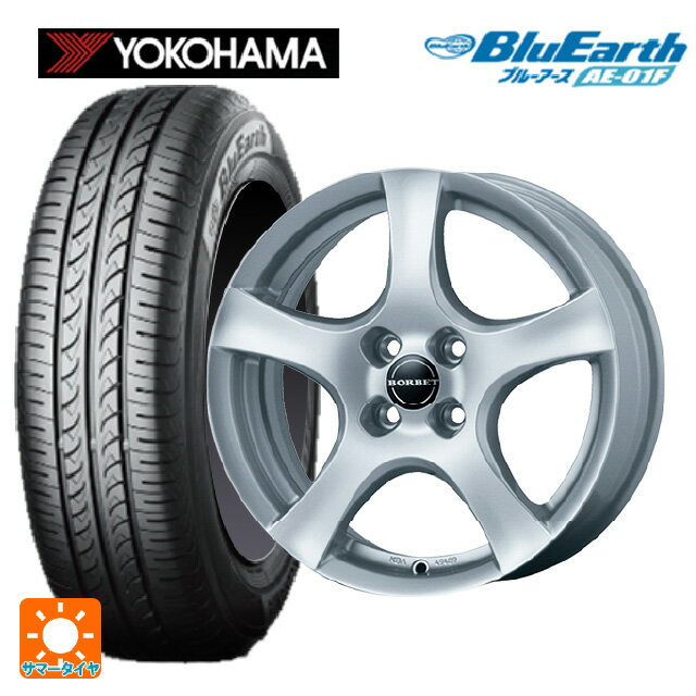 ルノー ルーテシア(BJA系)用 195/55R16 87V ヨコハマ ブルーアース AE01F ティーエーエス ボルベット タイプ F シルバー 新品サマータイヤホイール 4本セット