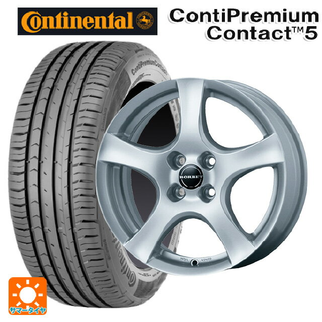 ルノー ルーテシア(BJA系)用 195/55R16 91V XL コンチネンタル コンチプレミアムコンタクト 5 正規品 ティーエーエス ボルベット タイプ F シルバー 新品サマータイヤホイール 4本セット