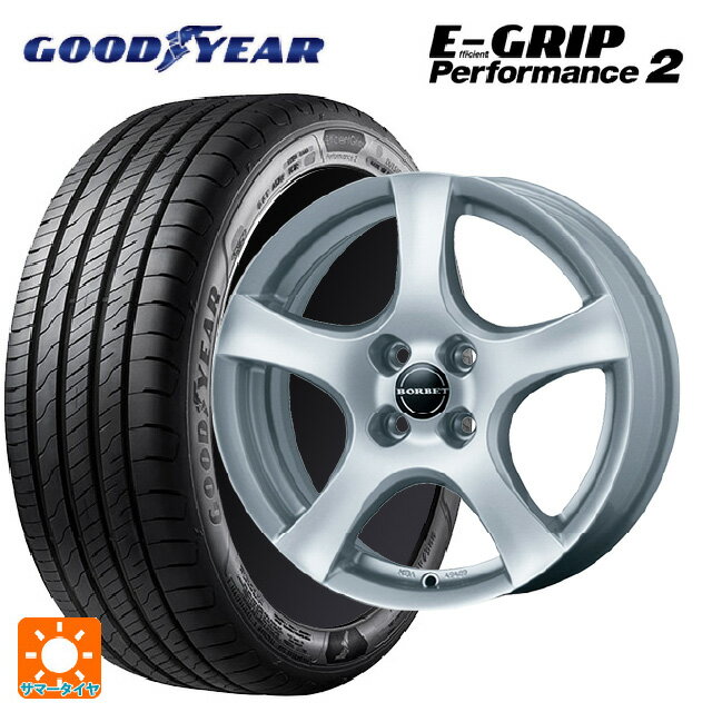 ルノー ルーテシア(BJA系)用 195/55R16 87W グッドイヤー エフィシェントグリップ パフォーマンス2 ティーエーエス ボルベット タイプ F シルバー 新品サマータイヤホイール 4本セット