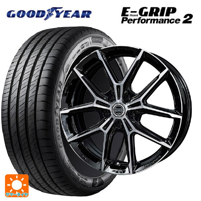 【6/22 20時〜 全品P5倍＆クーポン】205/60R16 96W グッドイヤー エフィシェントグリップ パフォーマンス2 共豊 スマック +EK M1 グロスブラック×ポリッシュ 16-6.5J 国産車用 サマータイヤホイール4本セット