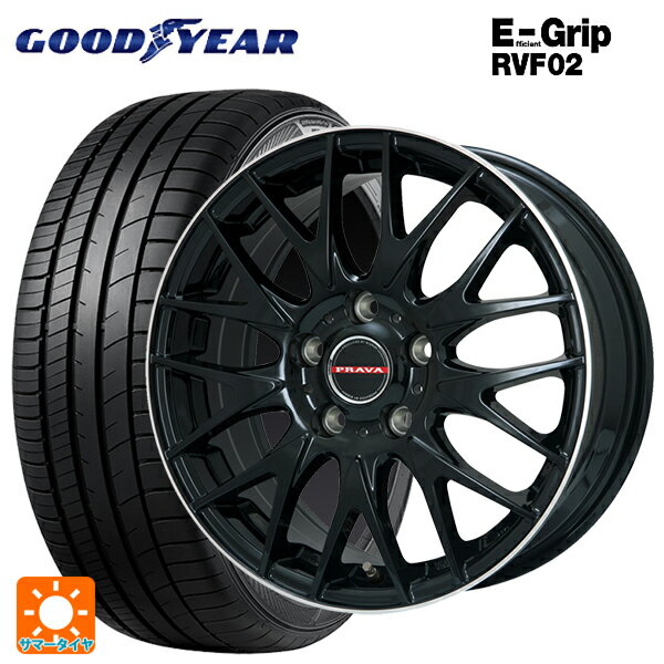 【6/22 20時〜 全品P5倍＆クーポン】215/65R16 98H グッドイヤー エフィシェントグリップ RVF02 ビックウェイ レイシーン プラバ 9M Jr2 GBK/リムP 16-6.5J 国産車用 サマータイヤホイール4本セット
