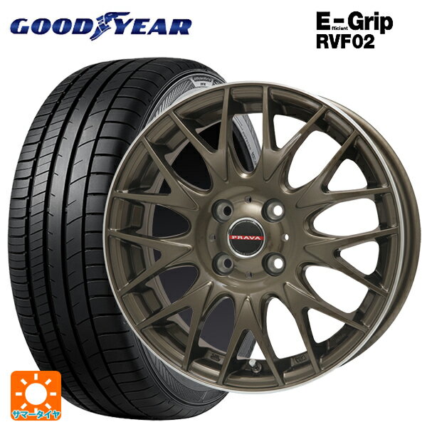 【6/22 20時〜 全品P5倍＆クーポン】155/65R14 75H グッドイヤー エフィシェントグリップ RVF02 ビックウェイ レイシーン プラバ 9M Jr2 BR/P 14-4.5J 国産車用 サマータイヤホイール4本セット