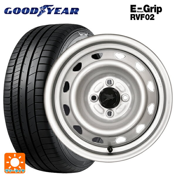 【6/22 20時〜 全品P5倍＆クーポン】165/65R14 79H グッドイヤー エフィシェントグリップ RVF02 ウェッズ キャロウィン PC504S # スチール(シルバー) 14-5J 国産車用 サマータイヤホイール4本セット