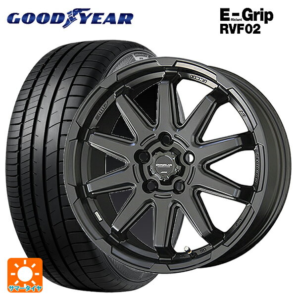 【6/11 1:59迄 全品ポイント5倍】225/60R17 99H グッドイヤー エフィシェントグリップ RVF02 共豊 サーキュラー C10S マットブラック 17-7J 国産車用 サマータイヤホイール4本セット