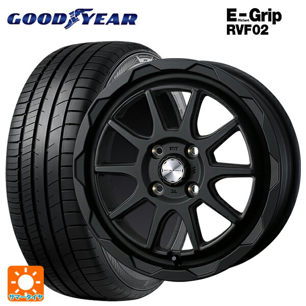【6/22 20時〜 全品P5倍＆クーポン】155/65R14 75H グッドイヤー エフィシェントグリップ RVF02 ウェッズ マッドヴァンス06 フルマットブラック 14-4.5J 国産車用 サマータイヤホイール4本セット