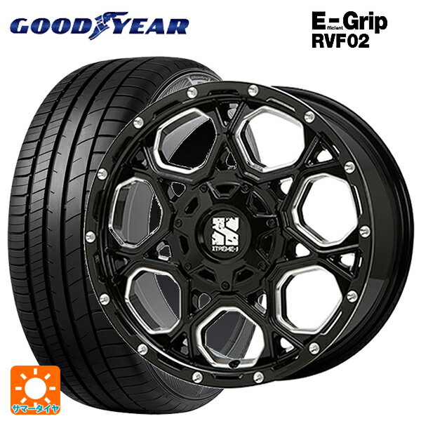 215/55R17 98V XL グッドイヤー エフィシェントグリップ RVF02 エムエルジェイ エクストリームJ XJ06 Gloss Black Milled 17-7J 国産車用 サマータイヤホイール4本セット