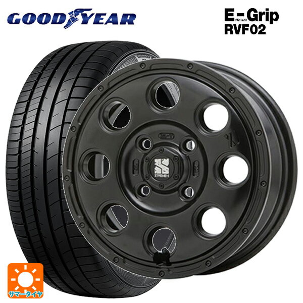 【6/22 20時〜 全品P5倍＆クーポン】155/65R14 75H グッドイヤー エフィシェントグリップ RVF02 エムエルジェイ エクストリームJ KK03 Satin Black 14-4.5J 国産車用 サマータイヤホイール4本セット