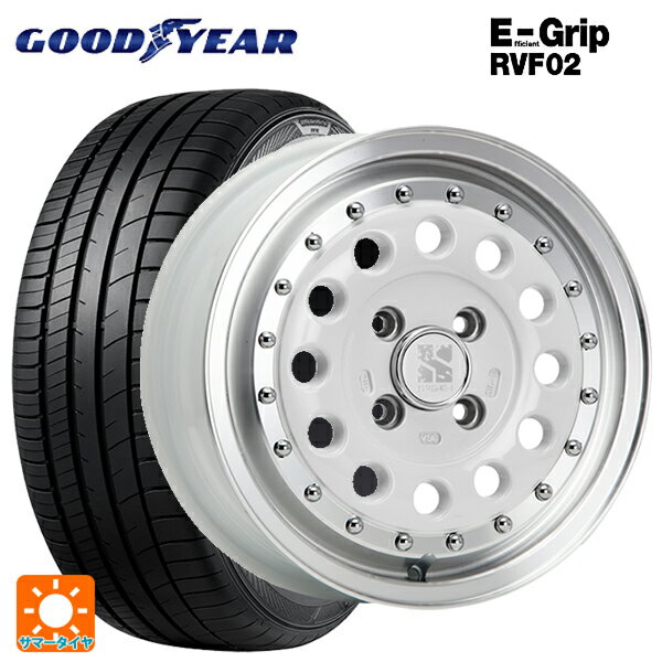 【6/15〜16限定 全品P5倍＆クーポン】165/65R14 79H グッドイヤー エフィシェントグリップ RVF02 エムエルジェイ エクストリームJ ラギッド ホワイト/リムポリッシュ 14-5J 国産車用 サマータイヤホイール4本セット