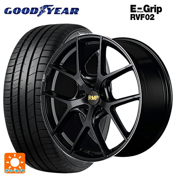 【6/22 20時〜 全品P5倍＆クーポン】スバル クロストレック(5AA-GUE)用 225/60R17 99H グッドイヤー エフィシェントグリップ RVF02 エムアイディー MID エクスクルーシブ 025F セミグロスブラック＋リムエッジDC＋ロゴマシニング 新品サマータイヤホイール 4本セ