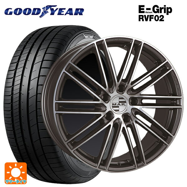 ポルシェ タイカン(J1系)用 [F]:245/45R20 103W XL [R]:285/40R20 108Y XL グッドイヤー エフィシェントグリップ RVF02 阿部商会 マック ライプツィヒ ガンメタリックミラー 新品サマータイヤホイール 4本セット