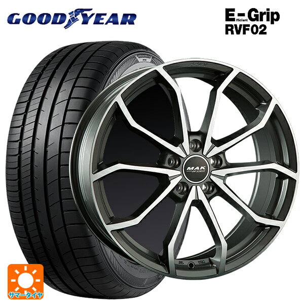 【6/22 20時〜 全品P5倍＆クーポン】アウディ A4(8W系)用 225/45R18 95W XL グッドイヤー エフィシェントグリップ RVF02 阿部商会 マック レーベFF ガンメタリックミラー 新品サマータイヤホイール 4本セット