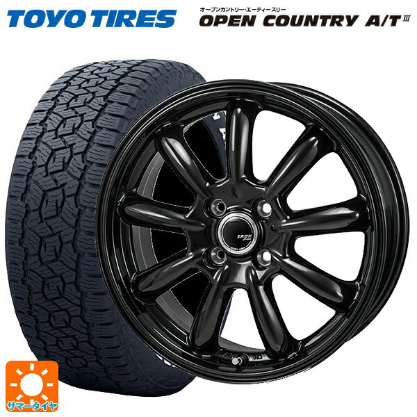 【5/20限定 最大3万円OFFクーポン】トヨタ プロボックス(160系)用 165/80R14 97/95N トーヨー オープンカントリー AT3 ホワイトレター ザック JP209 グロスブラック 新品サマータイヤホイール 4本セット