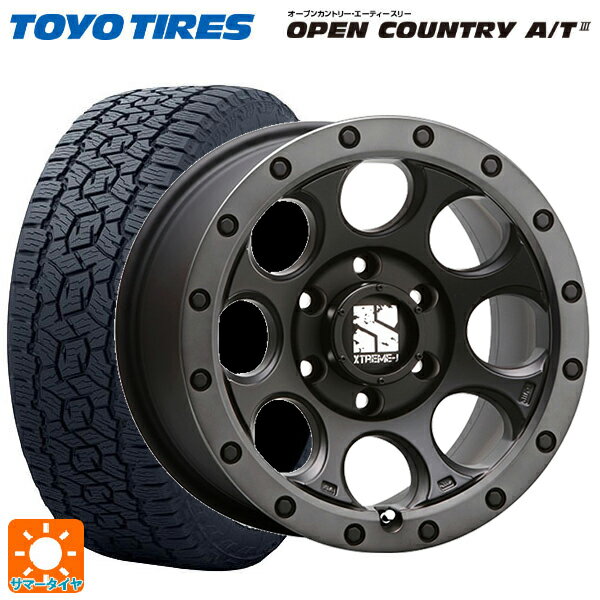 トヨタ ランドクルーザープラド(150系)用 265/65R17 112H トーヨー オープンカントリー AT3 ホワイトレター エクストリームJ XJ03 Flat Black Smoke 新品サマータイヤホイール 4本セット