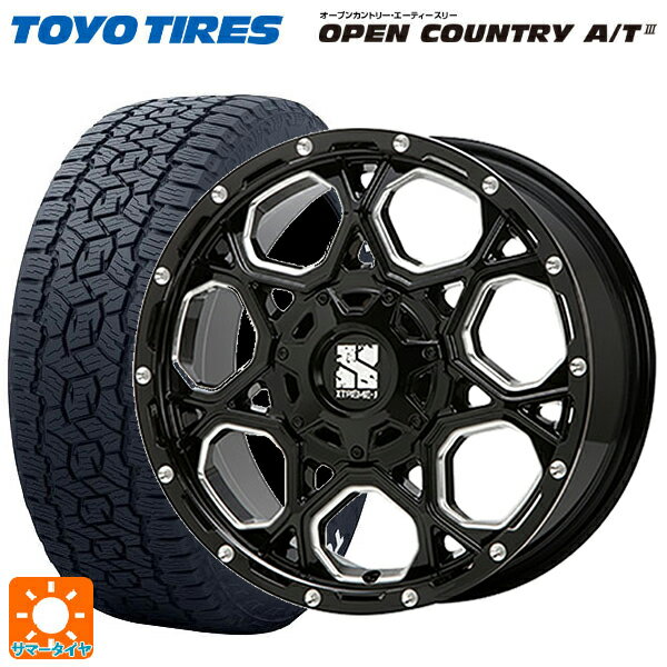 トヨタ ランドクルーザープラド(150系)用 265/65R17 112H トーヨー オープンカントリー AT3 ホワイトレター エクストリームJ XJ06 Gloss Black Milled 新品サマータイヤホイール 4本セット