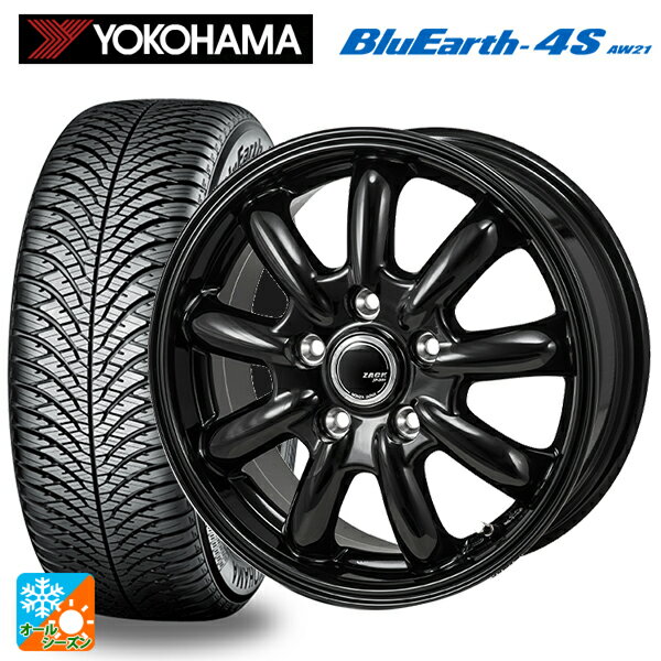 【6/22 20時〜 全品P5倍＆クーポン】225/45R17 94V XL ヨコハマ ブルーアース4S AW21 ジャパン三陽 ザック JP209 グロスブラック 17-7J 国産車用 オールシーズンタイヤホイール4本セット
