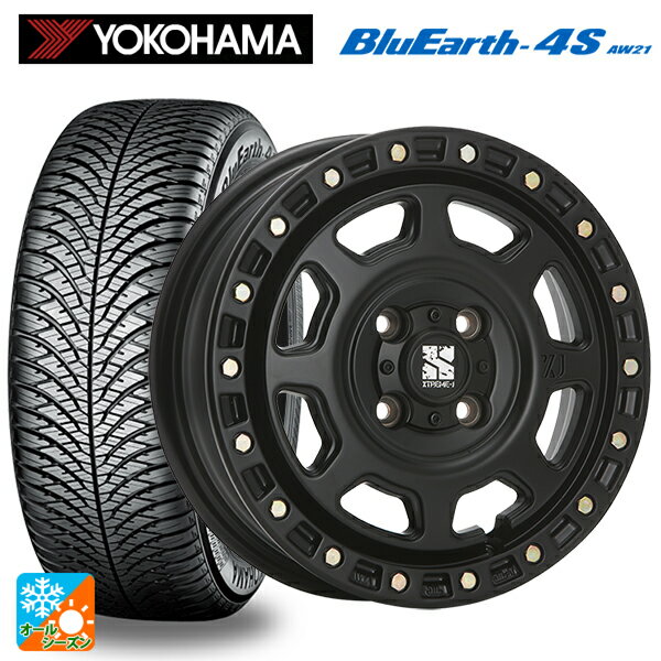 【7/4 20時〜 最大3万円OFFクーポン】ダイハツ コペン(LA400K)用 165/60R15 77H ヨコハマ ブルーアース4S AW21 エムエルジェイ エクストリームJ XJ07 Satin Black 新品オールシーズンタイヤホイール 4本セット