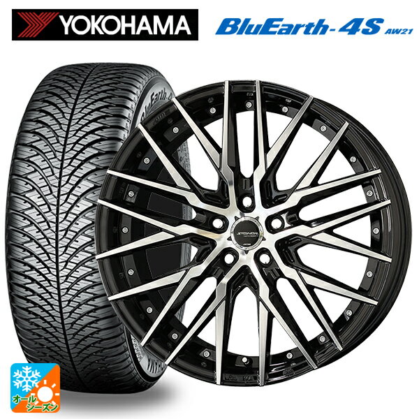 スバル レヴォーグ(VN系)用 245/40R18 97Y ヨコハマ ブルーアース4S AW21 シュタイナー CVX ブラックポリッシュ 新品オールシーズンタイヤホイール 4本セット