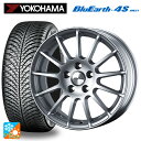 プジョー 208(ABA-A9系)用 185/65R15 88H ヨコハマ ブルーアース4S AW21 アーヴィン F01 ハイパーシルバー 新品オールシーズンタイヤホイール 4本セット