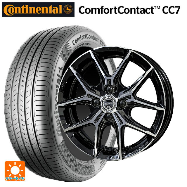 【6/15〜16限定 全品P5倍＆クーポン】185/60R15 84H コンチネンタル コンフォートコンタクト CC7 正規品 共豊 スマック +EK M1 グロスブラック×ポリッシュ 15-5.5J 国産車用 サマータイヤホイール4本セット