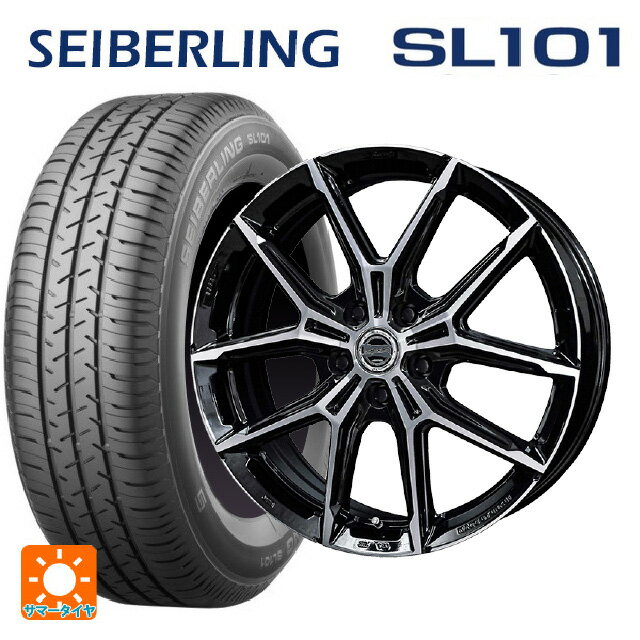 【6/22 20時〜 全品P5倍＆クーポン】205/65R16 95S セイバーリング セイバーリング SL101(ブリヂストン工場生産） 共豊 スマック +EK M1 グロスブラック×ポリッシュ 16-6.5J 国産車用 サマータイヤホイール4本セット