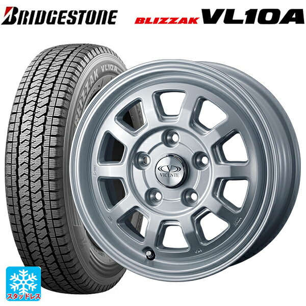 トヨタ プロボックス(160系)用 155/80R14 88/86N ブリヂストン ブリザック VL10A 正規品 # ウェッズ ヴィセンテ06PS シルバー 新品スタッドレスタイヤホイール 4本セット