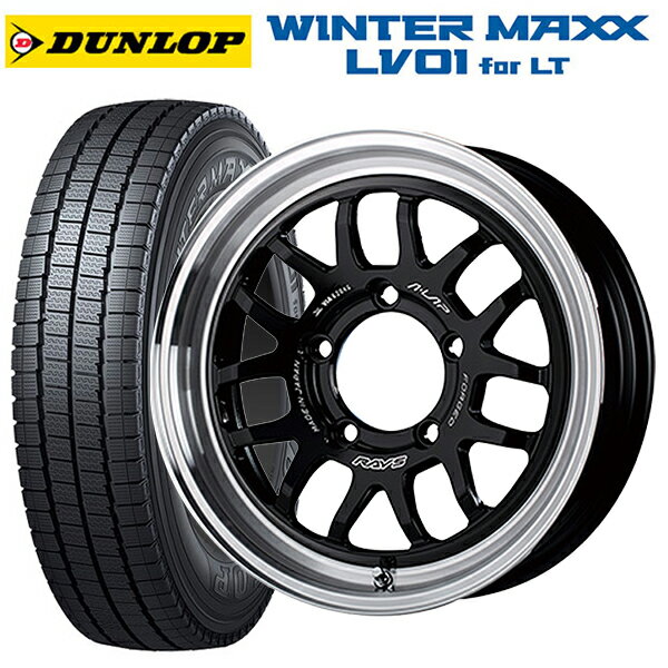 スズキ ジムニーシエラ(74系)用 225/70R16 117/115N ダンロップ ウィンターマックス LV01 for VAN レイズ A LAP(エーラップ) 07X BD 新品スタッドレスタイヤホイール 4本セット