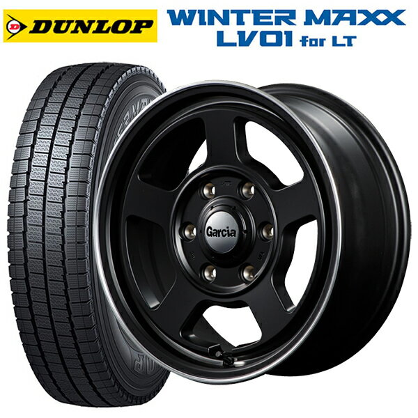 【5/27 1:59迄 最大3万円OFFクーポン】145/80R12 80/78N ダンロップ ウィンターマックス LV01 for VAN エムアイディー ガルシア シカゴ5 メタリックグレーポリッシュ 12-4J 国産車用 スタッドレスタイヤホイール4本セット