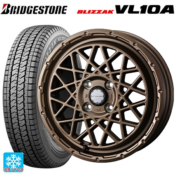 トヨタ サクシード(160系)用 155/80R14 88/86N ブリヂストン ブリザック VL10A 正規品 # ウェッズ マッドヴァンス 09 MAT BRONZE 新品スタッドレスタイヤホイール 4本セット