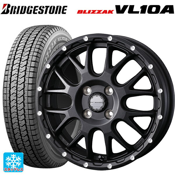 トヨタ サクシード(160系)用 175/80R14 99/98N ブリヂストン ブリザック VL10A 正規品 ウェッズ マッドヴァンス 08 FLINT BLACK 新品スタッドレスタイヤホイール 4本セット