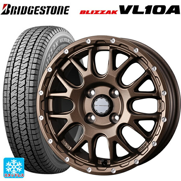 トヨタ サクシード(160系)用 2025年製 155/80R14 88/86N ブリヂストン ブリザック VL10A 正規品 # ウェッズ マッドヴァンス 08 MAT BRONZE 新品スタッドレスタイヤホイール 4本セット