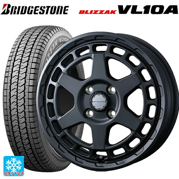 165/80R14 91/90N ブリヂストン ブリザック VL10A 正規品 ウェッズ マッドヴァンス X タイプS フルマットブラック 14-5J 国産車用 スタッドレスタイヤホイール4本セット