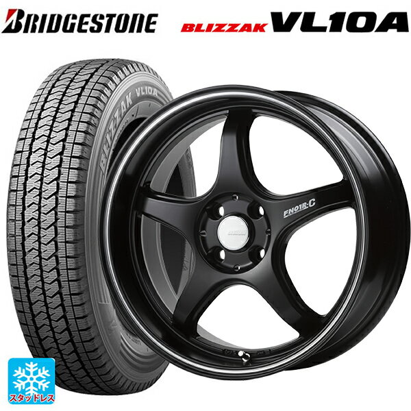トヨタ プロボックス(160系)用 155/80R14 88/86N ブリヂストン ブリザック VL10A 正規品 # ゴジゲン マットブラック+マシニングライン 新品スタッドレスタイヤホイール 4本セット